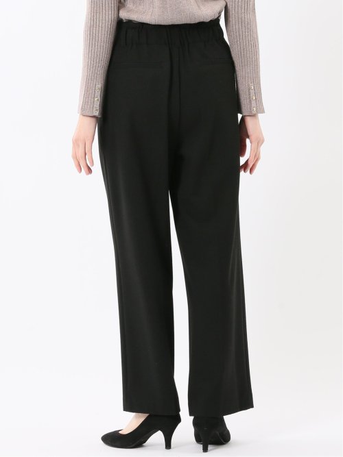 ストレッチ 両面起毛 ツータック ワイドパンツ