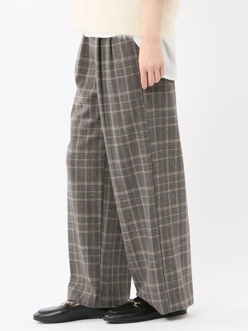 ストレッチ 両面起毛 ツータック ワイドパンツ