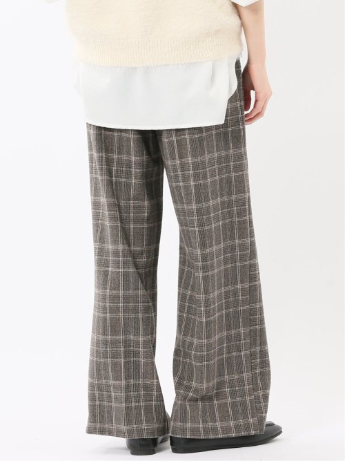 ストレッチ 両面起毛 ツータック ワイドパンツ