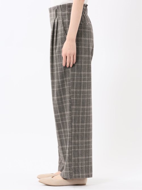 ストレッチ 両面起毛 ツータック ワイドパンツ