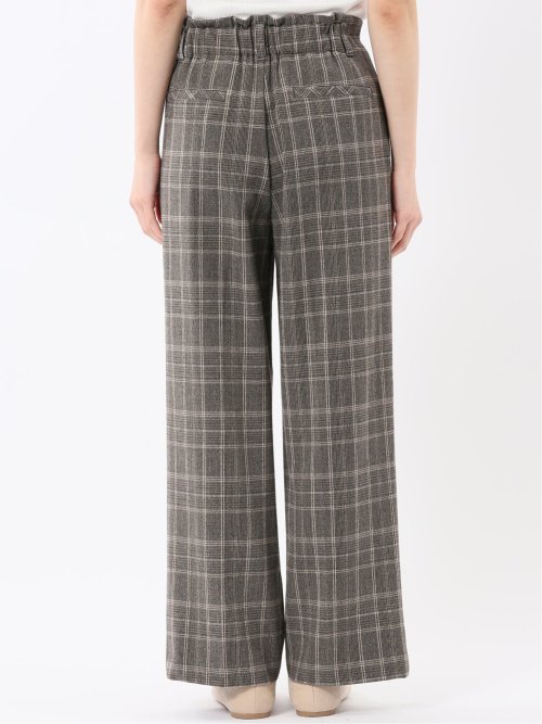 ストレッチ 両面起毛 ツータック ワイドパンツ