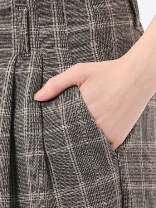 ストレッチ 両面起毛 ツータック ワイドパンツ