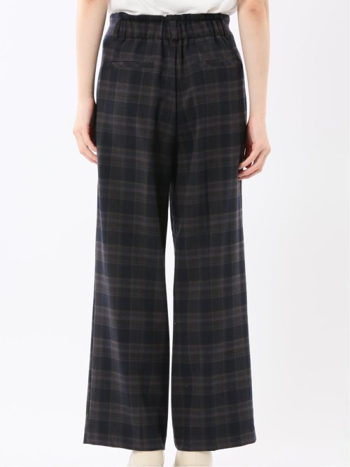 ストレッチ 両面起毛 ツータック ワイドパンツ