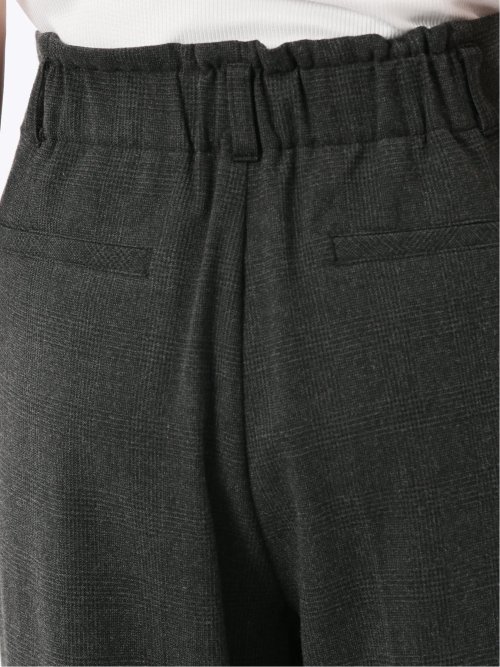 ストレッチ 両面起毛 ツータック ワイドパンツ