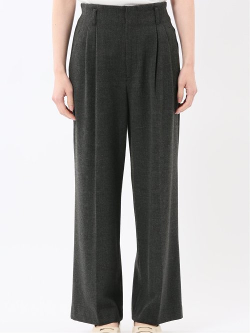 ストレッチ 両面起毛 ツータック ワイドパンツ