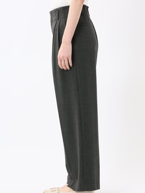 ストレッチ 両面起毛 ツータック ワイドパンツ
