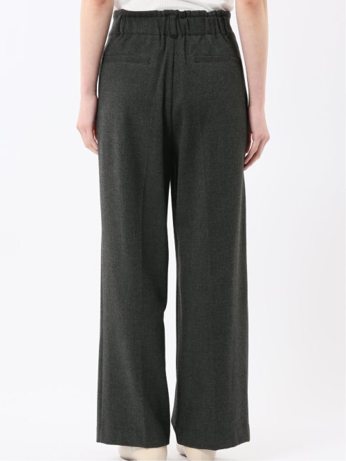 ストレッチ 両面起毛 ツータック ワイドパンツ