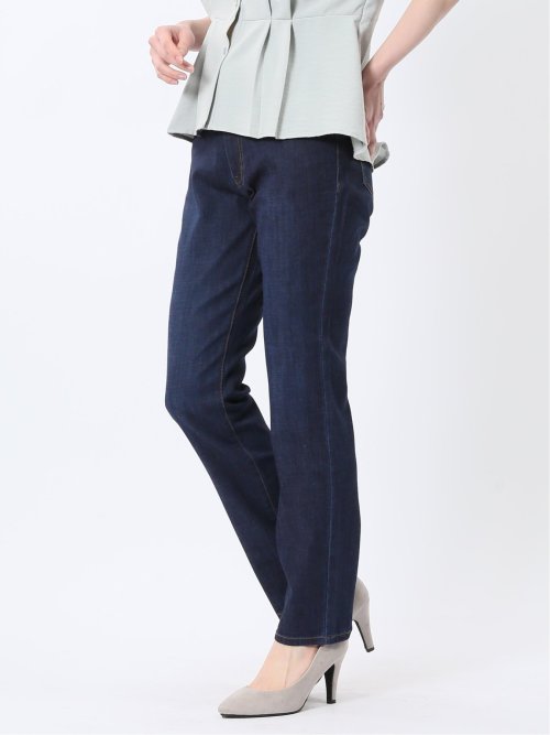 接触冷感 ストレッチ ストレートデニム