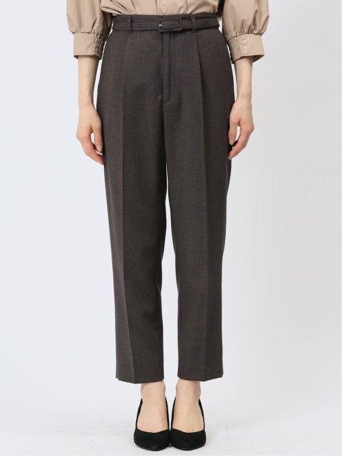 ベルト付き タックテーパードパンツ