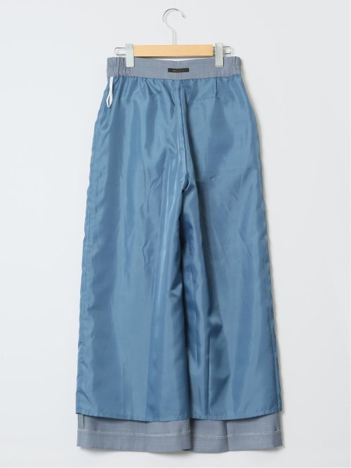 ボタン付き 無地ワイドパンツ