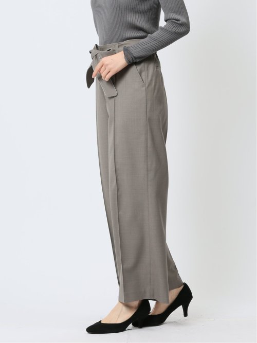 リボンベルト付き ワイドパンツ