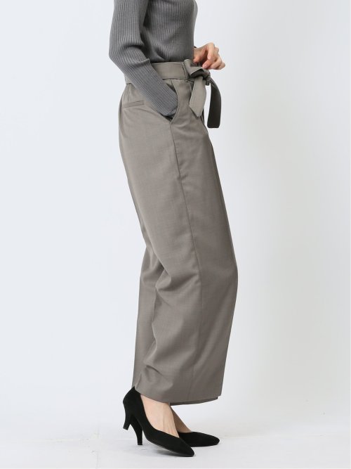 リボンベルト付き ワイドパンツ