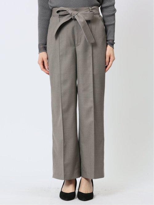 リボンベルト付き ワイドパンツ