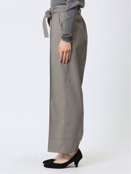 リボンベルト付き ワイドパンツ
