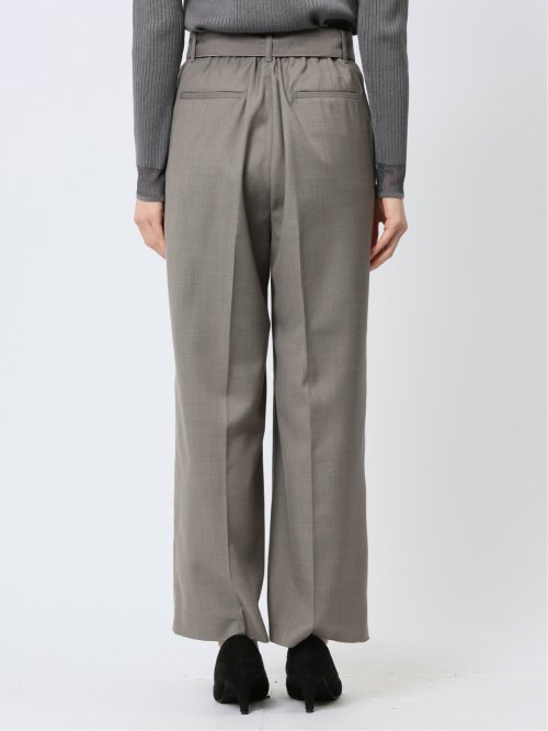 リボンベルト付き ワイドパンツ