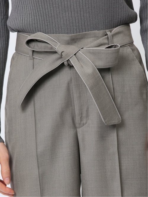 リボンベルト付き ワイドパンツ