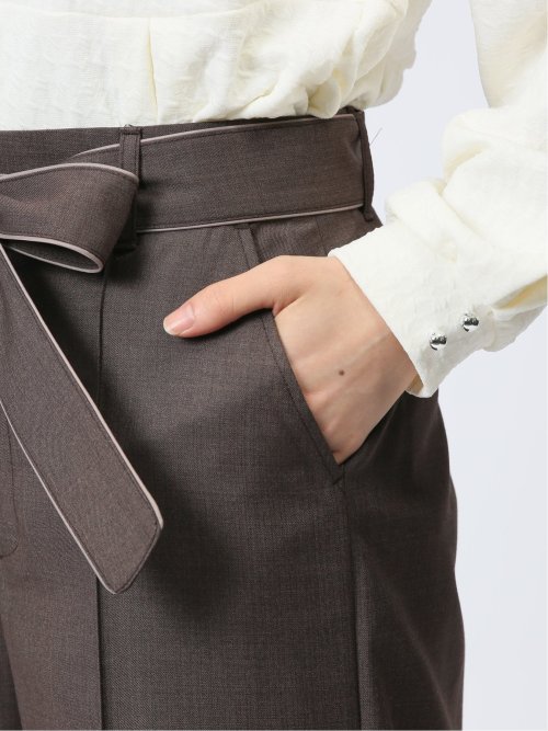 リボンベルト付き ワイドパンツ