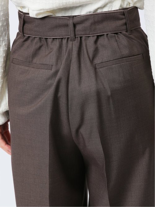 リボンベルト付き ワイドパンツ