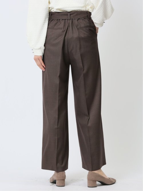 リボンベルト付き ワイドパンツ