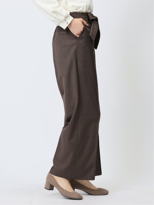 リボンベルト付き ワイドパンツ