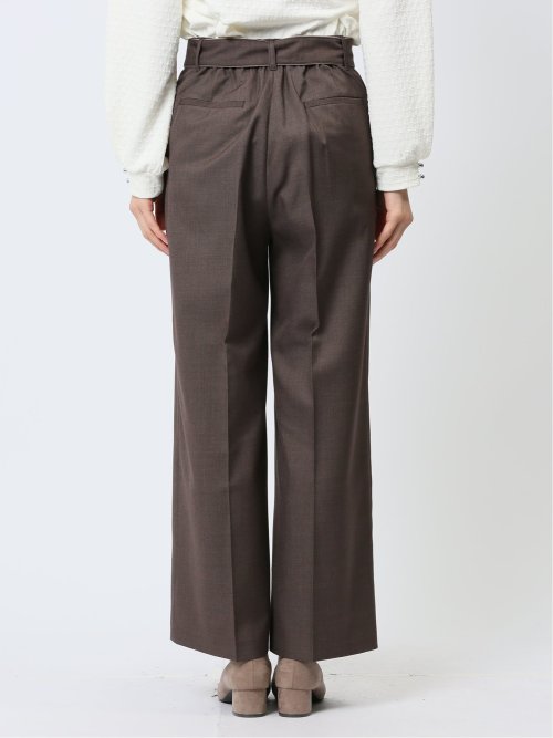 リボンベルト付き ワイドパンツ