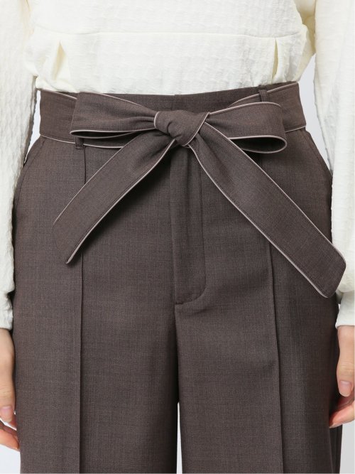 リボンベルト付き ワイドパンツ