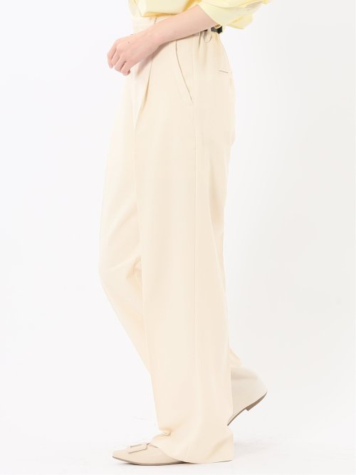 ストレッチ ワンタック ワイドパンツ