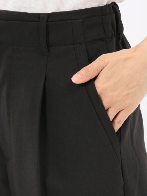 ストレッチ ワンタック ワイドパンツ