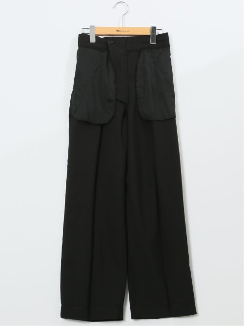 ストレッチ ワンタック ワイドパンツ