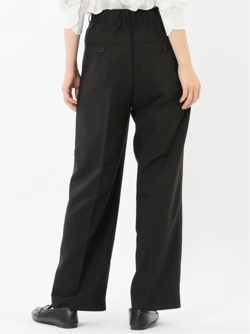 ストレッチ ワンタック ワイドパンツ