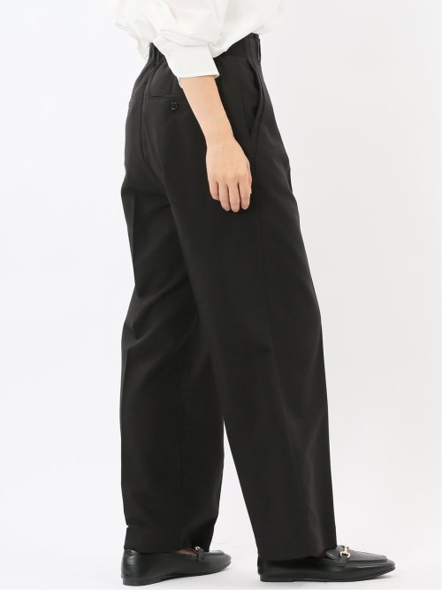 ストレッチ ワンタック ワイドパンツ