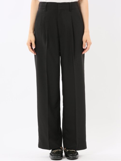 ストレッチ ワンタック ワイドパンツ