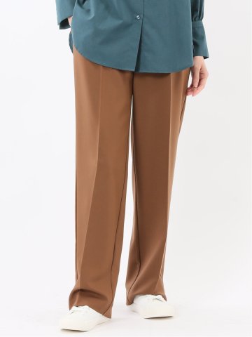 ストレッチ ワンタック ワイドパンツ