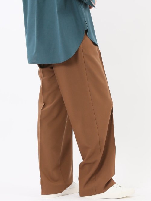 ストレッチ ワンタック ワイドパンツ