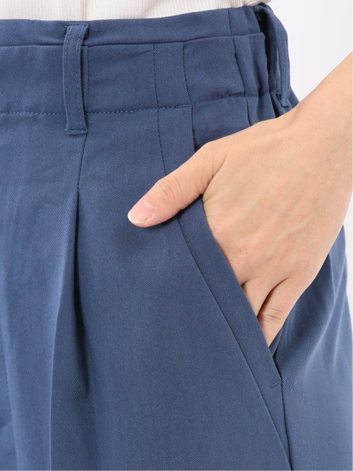 ストレッチ ワンタック ワイドパンツ