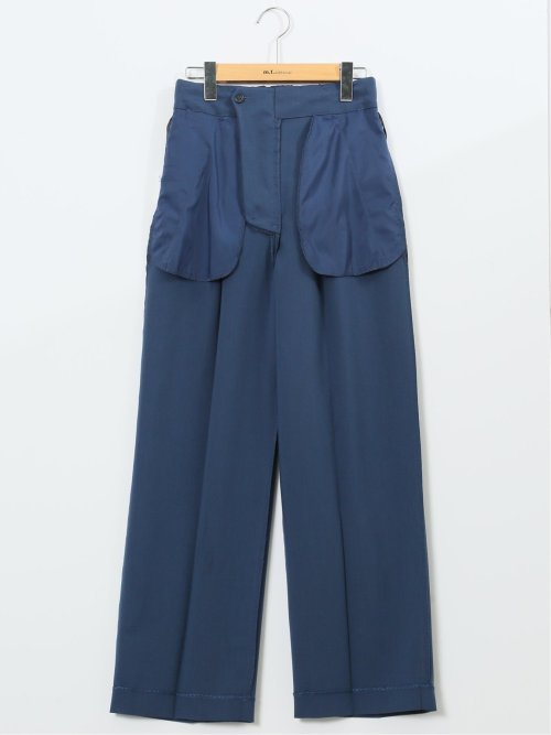 ストレッチ ワンタック ワイドパンツ