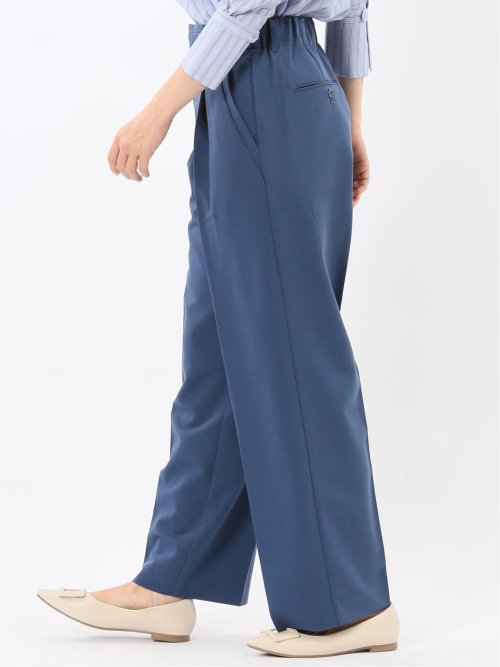 ストレッチ ワンタック ワイドパンツ