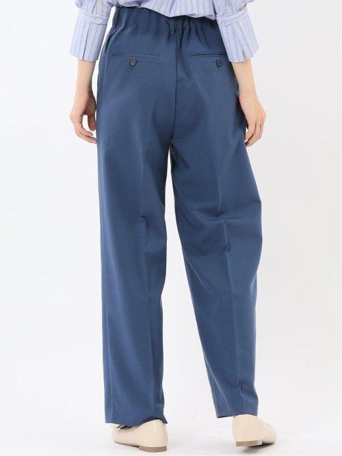 ストレッチ ワンタック ワイドパンツ