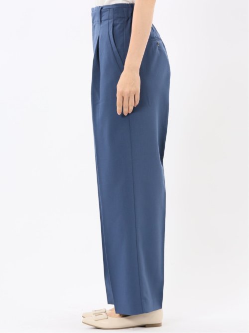 ストレッチ ワンタック ワイドパンツ
