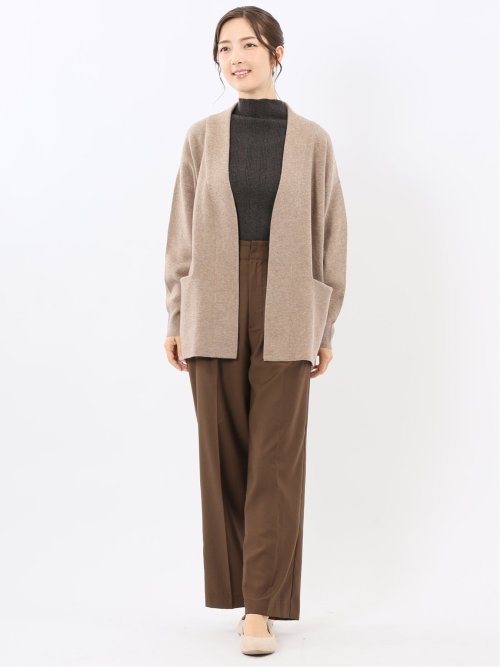 ストレッチ ワンタック ワイドパンツ