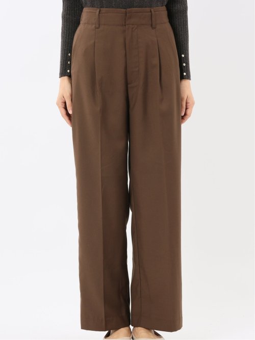 ストレッチ ワンタック ワイドパンツ