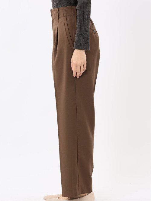 ストレッチ ワンタック ワイドパンツ