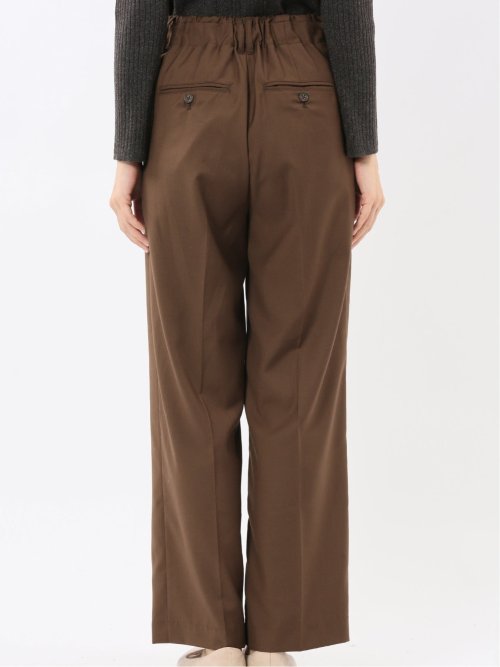 ストレッチ ワンタック ワイドパンツ