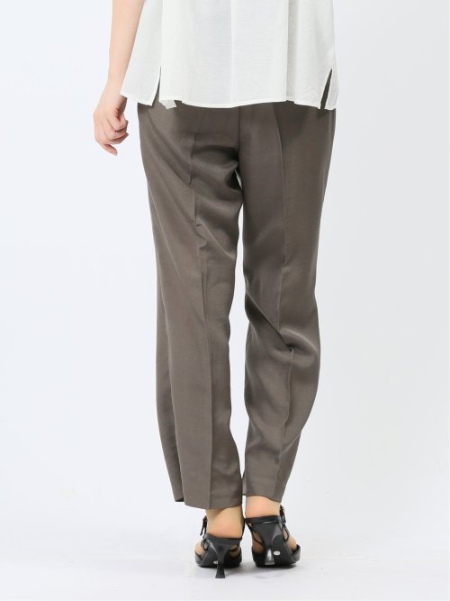 ハンチ/HUNCH リネンライク タックストレートパンツ