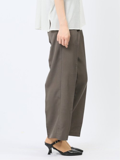 ハンチ/HUNCH リネンライク タックストレートパンツ