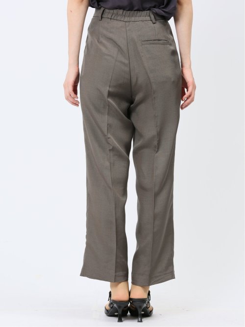 ハンチ/HUNCH リネンライク タックストレートパンツ