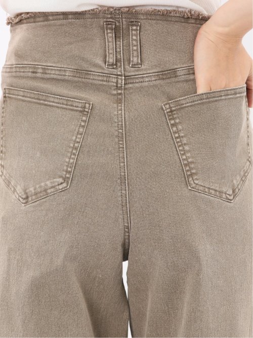 ハンチ/HUNCH ストレッチ ハイウエスト ワイドデニム