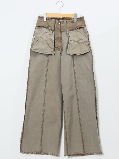 ハンチ/HUNCH ストレッチ ハイウエスト ワイドデニム