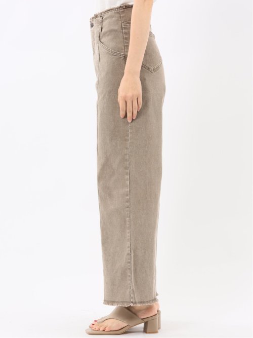 ハンチ/HUNCH ストレッチ ハイウエスト ワイドデニム