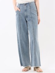 ハンチ/HUNCH ストレッチ ハイウエスト ワイドデニム